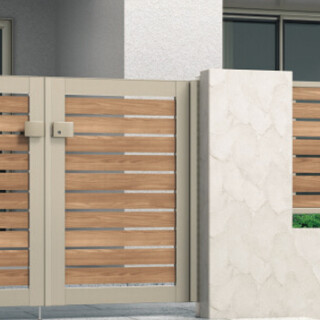 三協アルミ　形材門扉　シャトレナⅡ　両開きタイプ　直付けタイプ