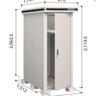 ヨド物置　エルモ　間口82㎝×奥行1ｍ52㎝×高さ220㎝