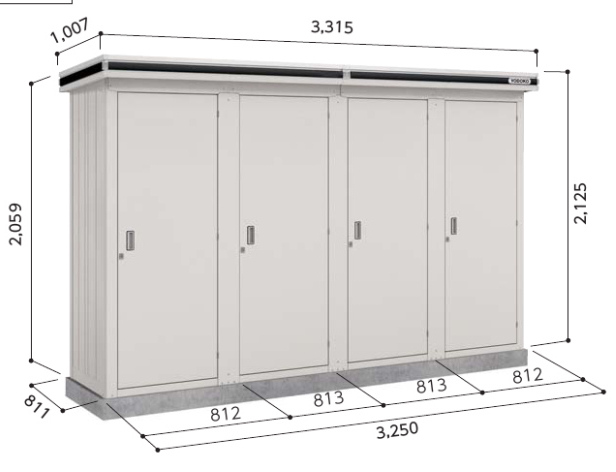 ヨド物置　エルモ　連続型　1棟間口82㎝×奥行82㎝×高さ220㎝