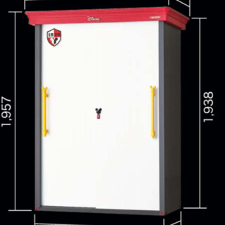 ヨド物置〈ディズニーシリーズ〉ミッキーマウスモデル　間口1300㎜×奥行750㎜×高さ1938㎜